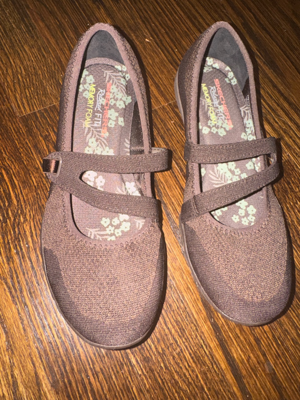 Skechers Brown Mary Jane Dual-Strap Slip-On Flats size 7